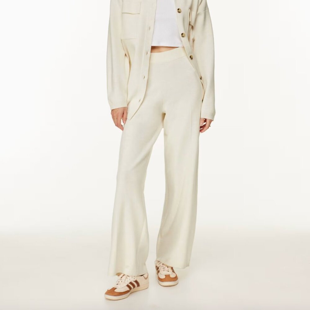Aritzia Cream Wide Leg Pants